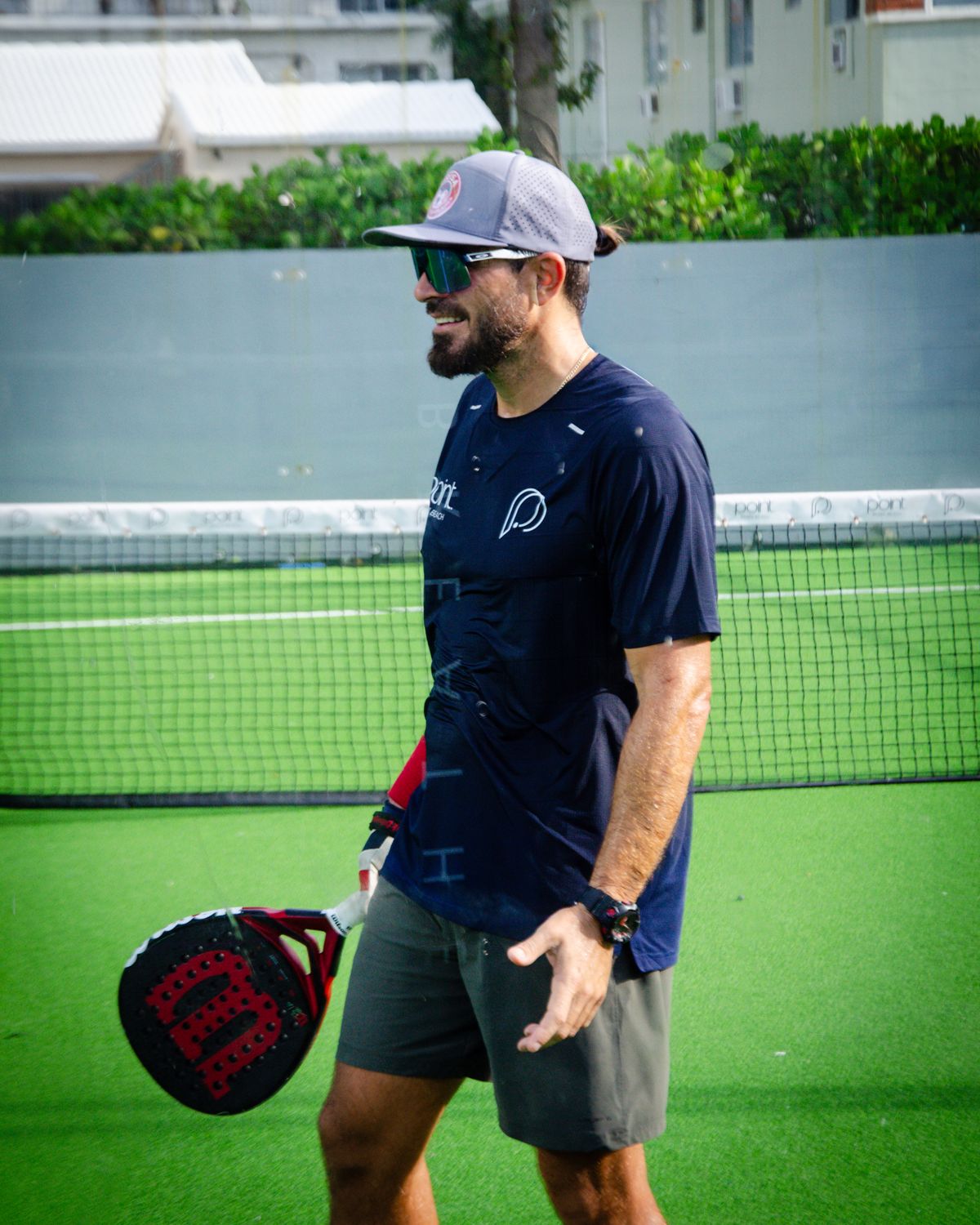 Player on court with a racket